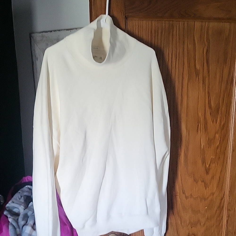 Cream Turtleneck Sweatshirt Abercrombie